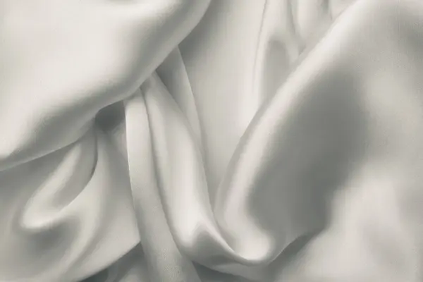 Κομψό Λευκό Σατέν Μετάξι Κύματα Αφηρημένο Φόντο — Φωτογραφία Αρχείου