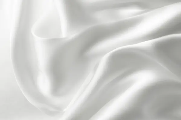 Elegante Seta Bianca Satinata Con Onde Sfondo Astratto — Foto Stock