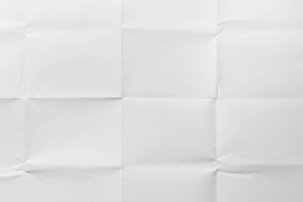Empty sheet folded, white background