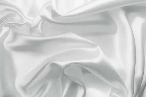 Elegant White Satin Silk Waves Abstract Background — Stock Photo, Image