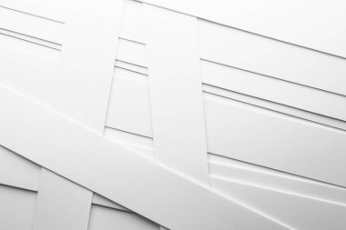 Beyaz elementlerle düşük geometrik bileşim, soyut arkaplan, 3d illüstrasyon