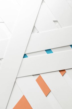 Beyaz elementli geometrik bileşim, soyut arkaplan, 3d illüstrasyon