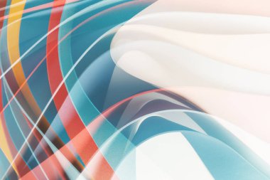 Beyaz, 3d illüstrasyon üzerinde dalgalı çok renkli elementlerle soyut arkaplan bileşimi