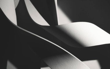 Karanlık arkaplanda dalgalı elementlerin kapatılması, soyut 3D resimleme