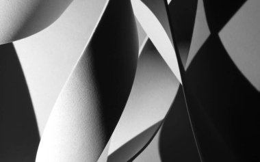 Dalgalı elementleri kapat, soyut 3D resimleme