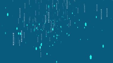 Mavi arkaplan kavramı üzerine siber uzayda sosyal medya verileri soyut canlandırma 