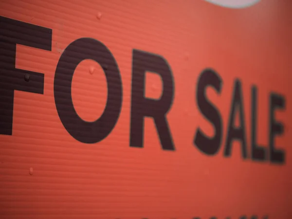 stock image Real estate agent for sale sign close up shot selective focus