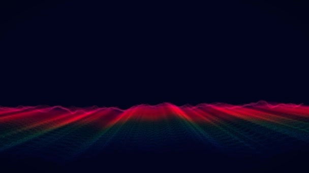 Kleurrijke Lichtstralen Prisma Drijvende Rand Achtergrond Animatie Zwart Achtergrond — Stockvideo