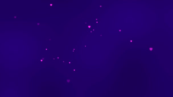 Pink Confetti Liefde Harten Zweven Blauwe Ruimte Wallpaper Achtergrond Animatie — Stockvideo