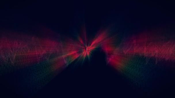 Colorato Raggi Luce Prisma Bordo Galleggiante Sfondo Animazione Nero Sfondo — Video Stock