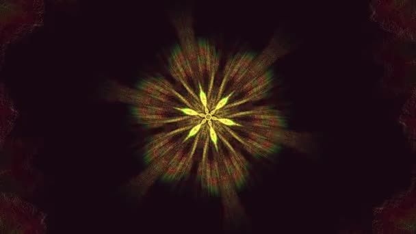 Kaleydoskop Geometrik Şekiller Işıltılı Arka Plan Animasyonu Altın Prizması — Stok video