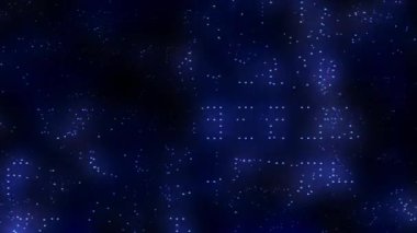 Veri ışıkları ve karıştırılmış veri mavi arkaplan soyut canlandırması