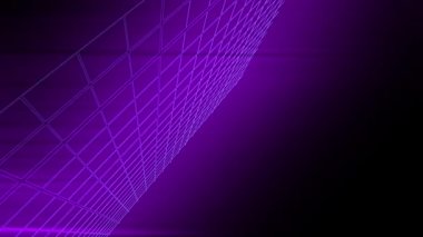 Üç boyutlu uzay arkaplan animasyonunda hologram neon ızgarası