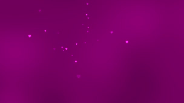 ピンクのコンフェッティ愛の心が青い空間に浮かぶ壁紙の背景アニメーション — ストック動画
