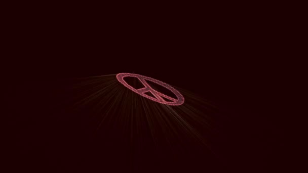核軍縮のためのキャンペーン平和のシンボルは3次元空間アニメーションに浮かぶ — ストック動画