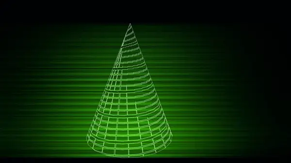 Geometrische Neongrüne Weihnachtsbaum Auf Dunklem Hintergrund Illustration Abstrakt — Stockfoto