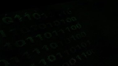 Şifrelenmiş ikili veri efekti arka plan soyut canlandırması