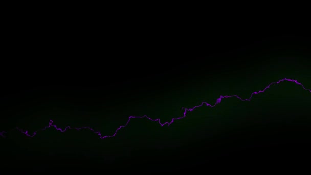Purple Neon Lightning Effect Black Background Animation — Stock Video