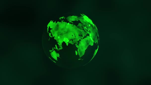 Mappa Del Mondo Globo Galleggiante Nello Spazio Girando Animazione Sfondo — Video Stock