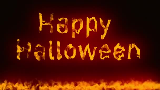 Szczęśliwego Halloween Powitanie Palenie Płomieniach Efekt Animacji Koncepcja — Wideo stockowe