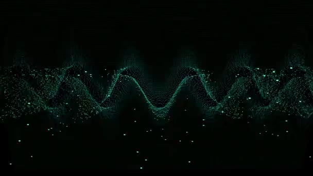 Mesure Scientifique Ondes Sinusoïdales Animation Numérique Sur Fond Noir — Video