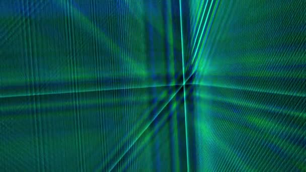 Prisma Lichtstralen Zweven Ruimte Groene Achtergrond Concept Abstracte Animatie — Stockvideo