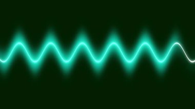 Neon dalgası bilimsel ölçüm animasyonu siyah arkaplan üzerinde 4k 
