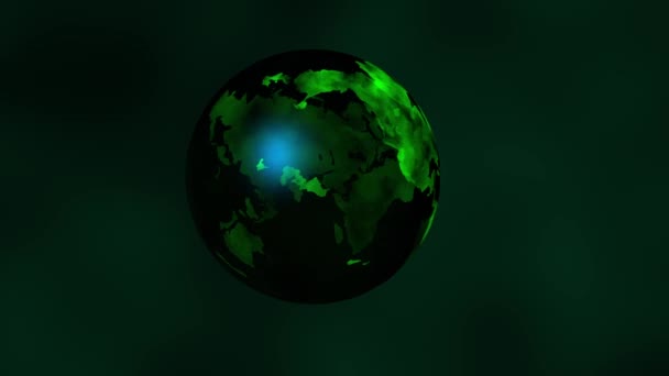 Mappa Del Mondo Globo Galleggiante Nello Spazio Girando Animazione Sfondo — Video Stock