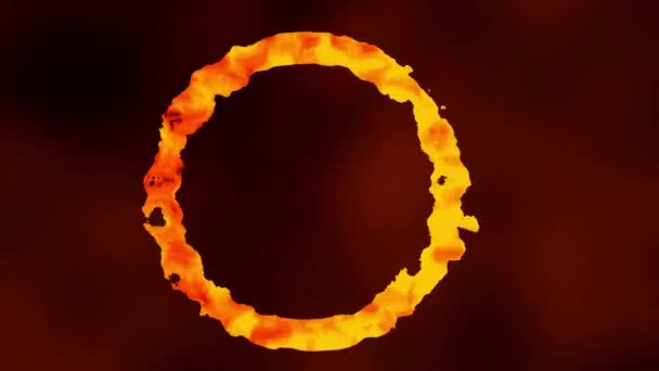 明亮的火圈燃烧概念动画背景4K — 图库视频影像