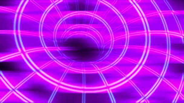 Gelecekçi Neon Uzay Zaman Tüneli Solucan Deliği Konsepti Animasyonu — Stok video