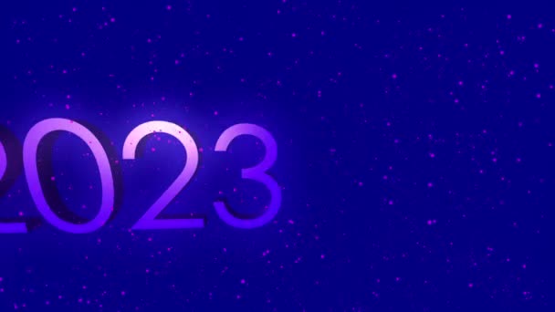 Новым 2023 Годом Концепция Цифрового Анимационного Сообщения Синий Фон — стоковое видео