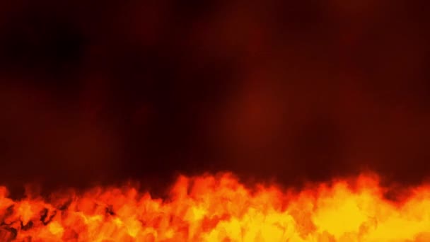 Świecące Płomienie Ognia Spalanie Granicy Animowany Efekt Koncepcja Tło Pomarańczowy — Wideo stockowe