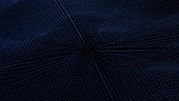 蓝色背景抽象动画中的蓝粒子网格浮选 — 图库视频影像