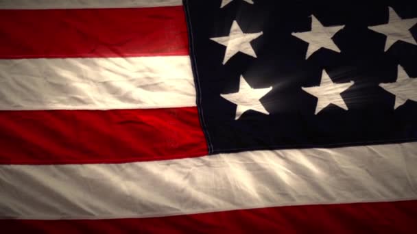 Estados Unidos América Bandeira Estilo Vintage Efeito Fundo Close Zoom — Vídeo de Stock