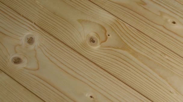 Pine Wooden Panels Background Medium Dolly Shot Selective Focus — Vídeo de Stock