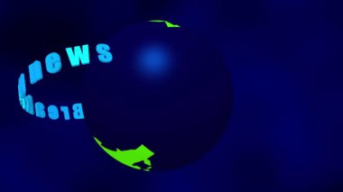 Mavi dünya haritası konsepti 4k animasyonlu dünya haberleri 