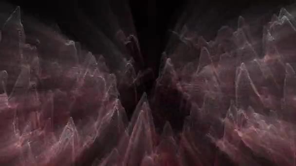 Gitter Aus Grünen Teilchen Mit Lichtstrahlen Abstrakte Animation Schwarzen Hintergrund — Stockvideo