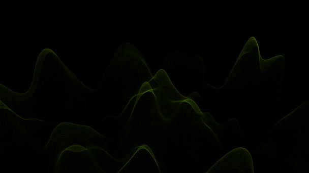 Πράσινο Απόκοσμο Πλέγμα Σωματιδίων Επιπλέει Μπλε Φόντο Αφηρημένη Animation — Αρχείο Βίντεο