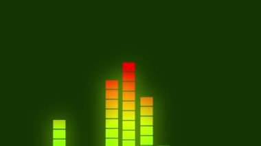  Audio levels wave chart and graph animation green background
