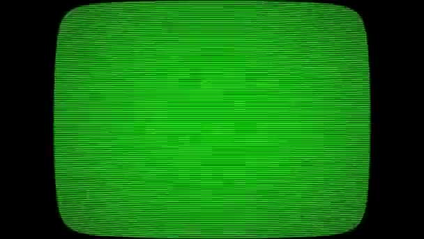 Faulty Old Style Green Background Television Tube Noise Static Background — Stock video