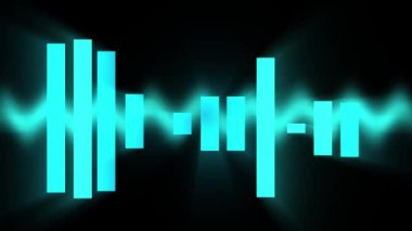 Pulsating audio levels wave bar chart background animation concept