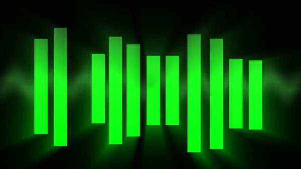Audio levels wave chart and graph illustration green background