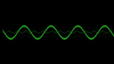 Siyah zemin üzerinde sinüs dalgası bilimsel ölçüm animasyonu 