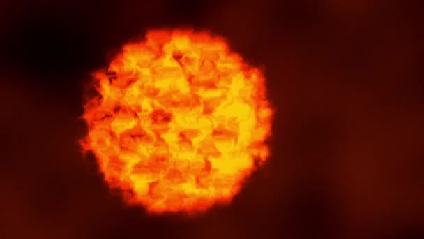 Glowing Ball Fire Flames Burning Effect Concept Background Orange Red — Vídeo de stock