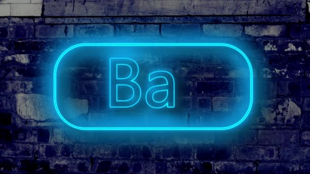 Bar Open Sign Blue Neon Light Brick Wall Animation — Video Stock