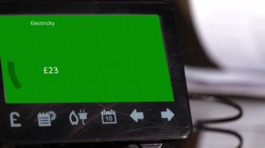 Home smart meter showing electricity use showing electricity use 4k shot background selective focus