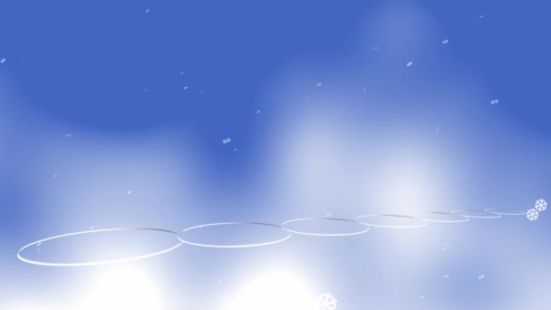 Різдвяна Ялинка Зірками Являється Блакитному Небі Сніжинками Фоновою Анімацією — стокове відео