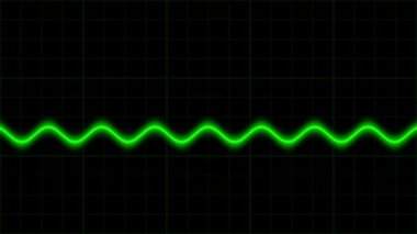 Sine wave scientific measurement animation on black background 