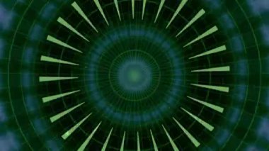 Kaleidoscope green and blue pattern animation