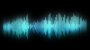 Audio levels pulsating on black background animation concept abstract